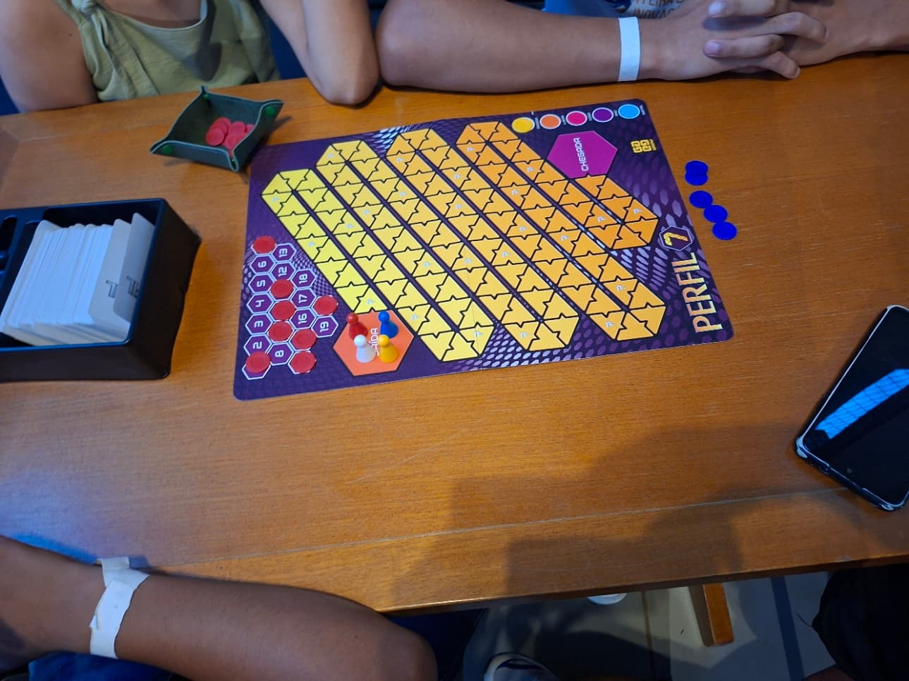 Partida do jogo de tabuleiro Perfil 7